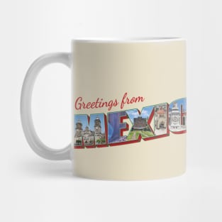 Greetings from Mexico City in Mexico Vintage style retro souvenir Mug